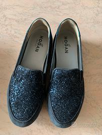 ScarpeHogan sneaker midi donna glitter slip-on 37