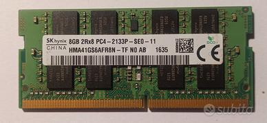 Ram ddr4 8GB per notebook HMA41GS6AFR8N