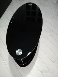 Tavolino porta TV-salotto in vetro nero temperato