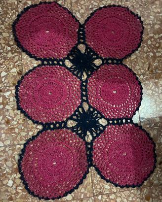 Centrino in lana da divano/letto fatto a mano,nuov
