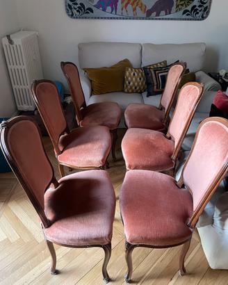 6 SEDIE D’EPOCA FINE ‘800 - ORIGINALI, INTAGLIATE,