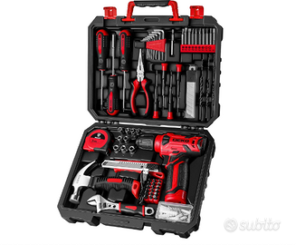 Cassetta Attrezzi Completa con Trapano Avvitatore