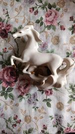 Statuetta vintage cavallo Kunstporzellan Zumas