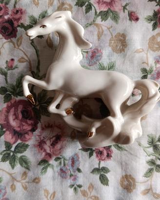 Statuetta vintage cavallo Kunstporzellan Zumas
