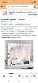 specchio trucco con luci led