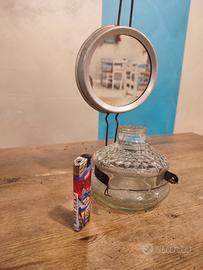 LUME A OLIO Antico in VETRO Lavorato con RIFLETTOR