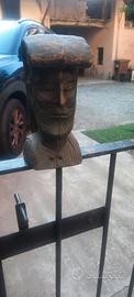 Busto pastore sardo in ceramica patinata