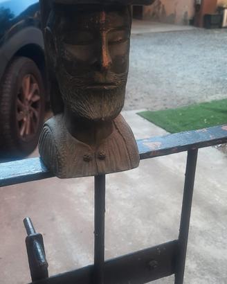 Busto pastore sardo in ceramica patinata