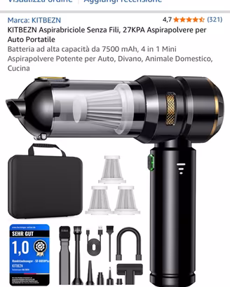 Aspirabriciole KITBEZN 27KPA 4 in 1 senza fili