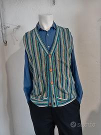 Cardigan vintage multicolor misto cotone - tg. L