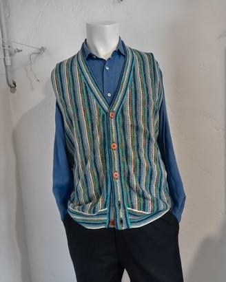 Cardigan vintage multicolor misto cotone - tg. L