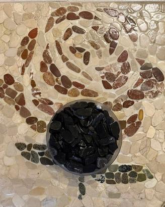 Ciottoli di fiume, NERI tagliati ....