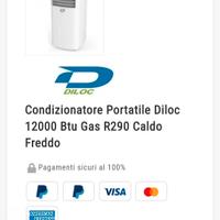 condizionatore portatile  Diloc 12000 btu wifi