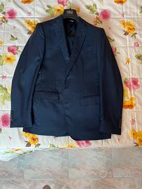 Completo uomo Enrico Coveri 48 Blu Quadretti Lana