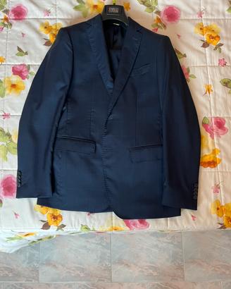 Completo uomo Enrico Coveri 48 Blu Quadretti Lana