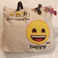Borsa Shopper Emoji Collection in tela di cotone
