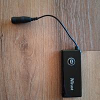 ricevitore bluetooth Trust alimentatore e cavi RCA