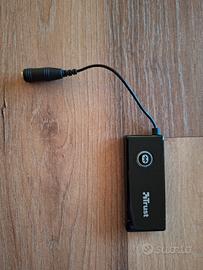 ricevitore bluetooth Trust alimentatore e cavi RCA