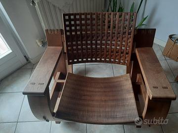 Poltrona Lounge Vintage  Legno Massello