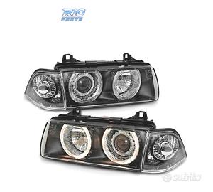 FARI BMW E36 90-99 ANGEL EYES FONDO NERO H7