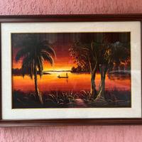 Quadro tramonto con cornice