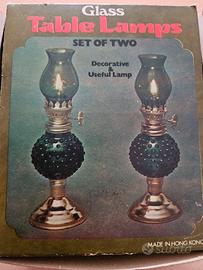 Glass table lamps made in Hong Kong vintage 