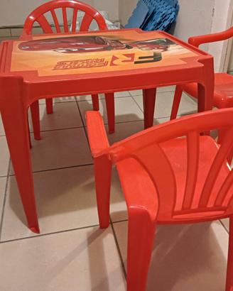 tavolino Cars con 3 sedie