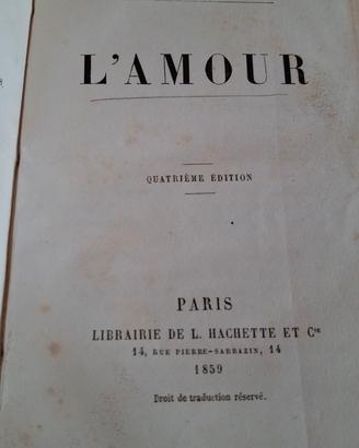 Libro antico francese "L'Amour "