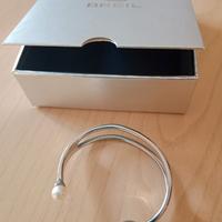 Bracciale rigido bangle acciaio con perle Breil