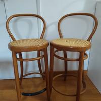 sgabelli legno e paglia