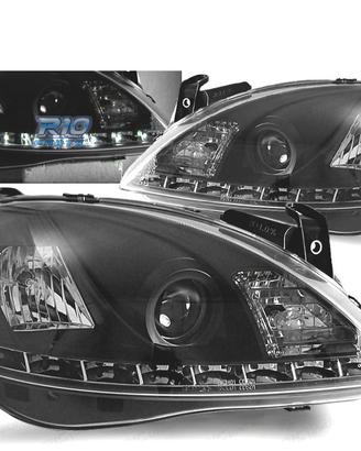 FARI PER OPEL CORSA C 00-06 LUCE DIURNA A LED NERI