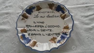 PIATTO SOUVENIR CERAMICA "La mia cantina" IL VINO