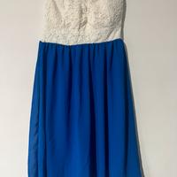 Abito bianco e blu – pizzo e chiffon