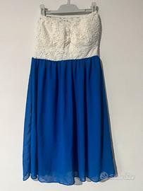 Abito bianco e blu – pizzo e chiffon