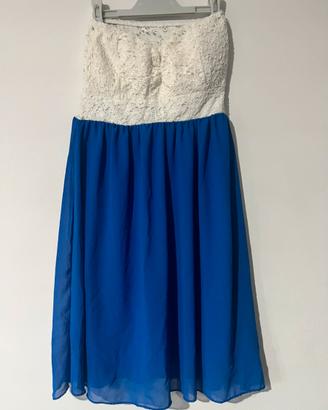 Abito bianco e blu – pizzo e chiffon