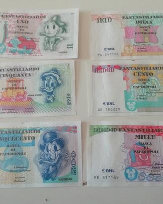 Banconote Fantastiliardi Banca di Paperopoli