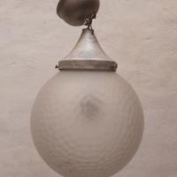 Lampadadario a palla sfera con vetro martellato