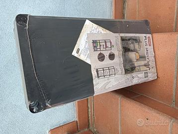 Scaffale in resina nera 4 ripiani