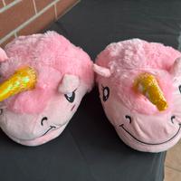 Pantofole donna unicorno peluche rosa