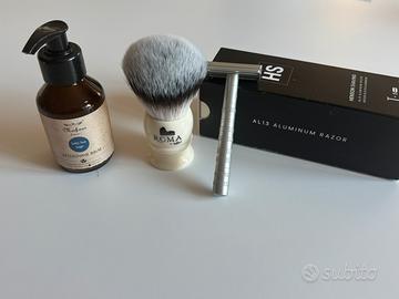 Rasoio Henson, pennello Omega , dopobarba