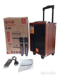 Cassa bluetooth portatile karaoke 6000 watt pmpo 