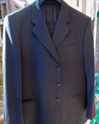 Completo Uomo pura Lana vergine - Blu a righine