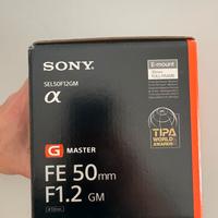 Obiettivo Sony fotocamera 50mm SEL50F12GM NUOVO