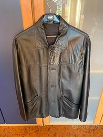 Giacca di pelle nera taglia M