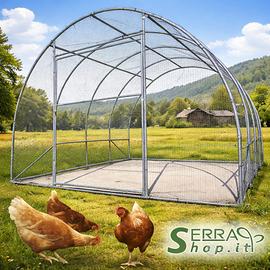Pollaio serra tunnel recinto allevamento rete PVC