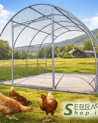 Pollaio serra tunnel recinto allevamento rete PVC