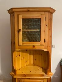 Mobile ad angolo in legno di pino massello