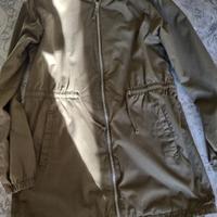 Parka cappotto donna verde militare cotone e pile
