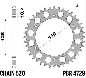 CORONA 43 DENTI PASSO 520 BENELLI TRK 502/702 QJ M