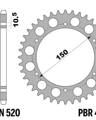 CORONA 43 DENTI PASSO 520 BENELLI TRK 502/702 QJ M